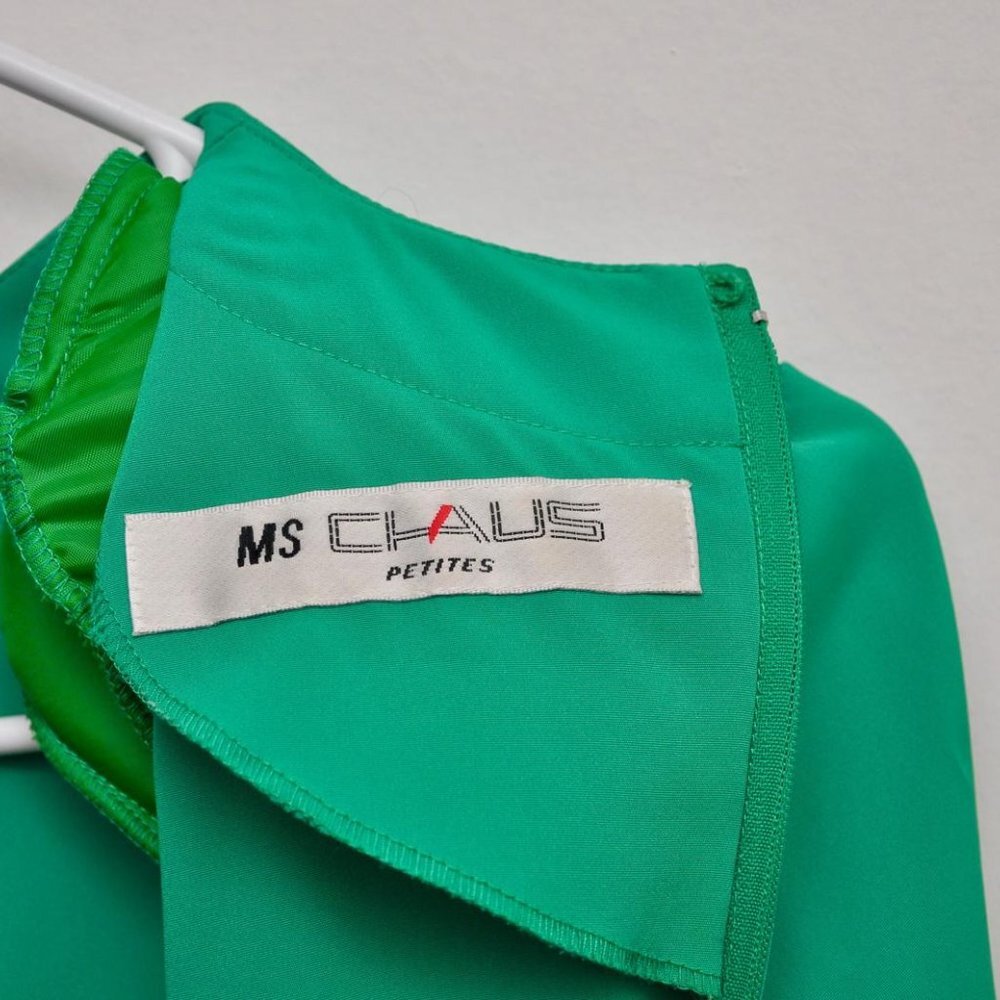 Vintage 1980s Green Military Style Bodycon Dress with Gold Buttons, Size 8 - Picture 8 of 10